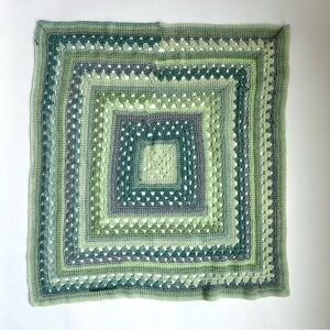 Handmade Crocheted Baby Lap Doll Blanket Afghan Green